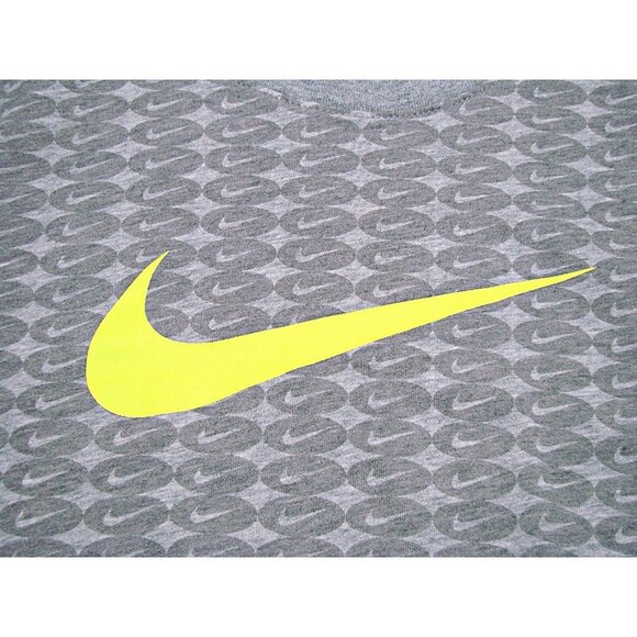 Nike All Over Logo Dri Fit The Nike Tee Athletic Short Sleeve T-Shirt Gray Sz Sm - Picture 4 of 11